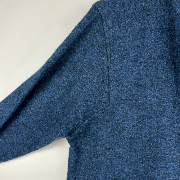 J. Jill Pure Jill Jacket Coat Size M Womans Blue Wool Blend Snap Buttons Pockets - Picture 12 of 15